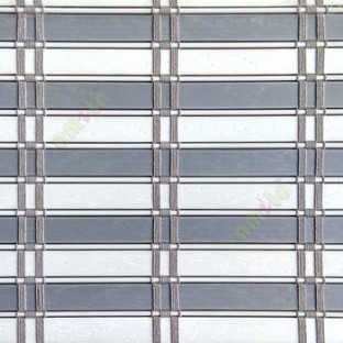 Grey white color horizontal stripes flat scale vertical thread stripes cylinder stick rollup mechanism PVC Blinds
